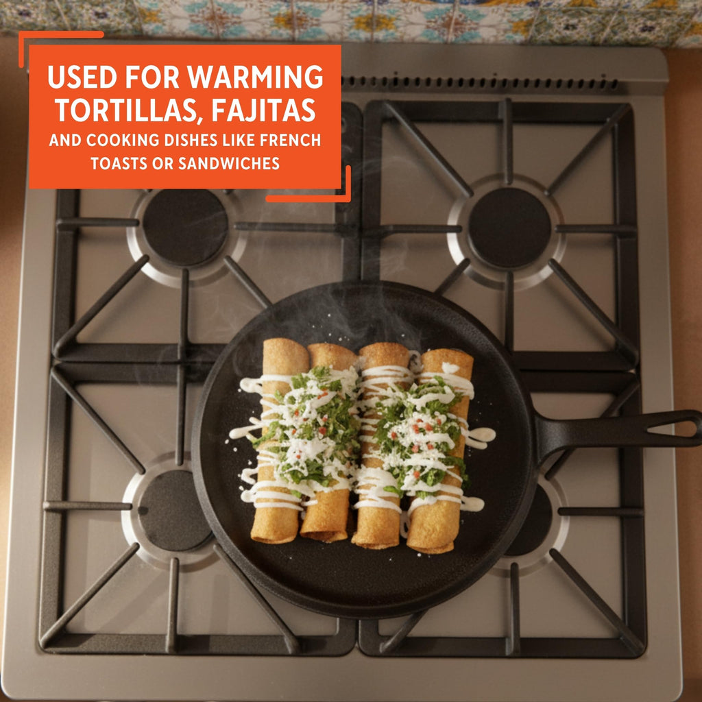 9.5 Inch Cast Iron Preseasoned Comal