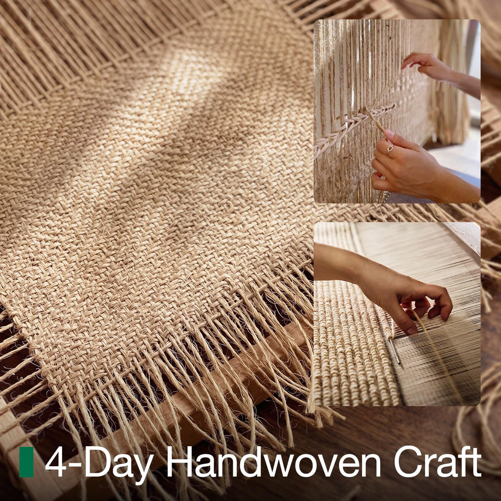 Natural Jute Indoor Door Mat, 32 x 48, Non-Slip Handwoven Entryway Mat