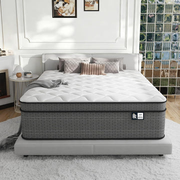 California King Mattress 12 Inch, Firm Hybrid Mattress in a Box | Hotel Level Comfort, 7-Zone Pocket Springs, Cooling