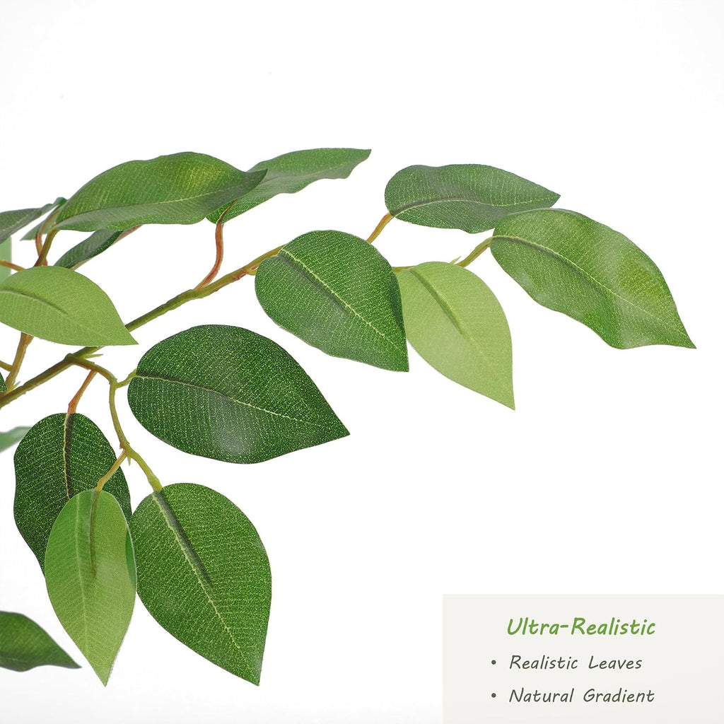 Tall UV Resistant Ficus Tree Artificial,7ft(84in) Realistic Texture Potted Faux Ficus Tree, Fake Trees Indoor Outdoor