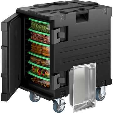 Insulated Food Pan Carrier, 95 Qt LLDPE Hot Box for Catering