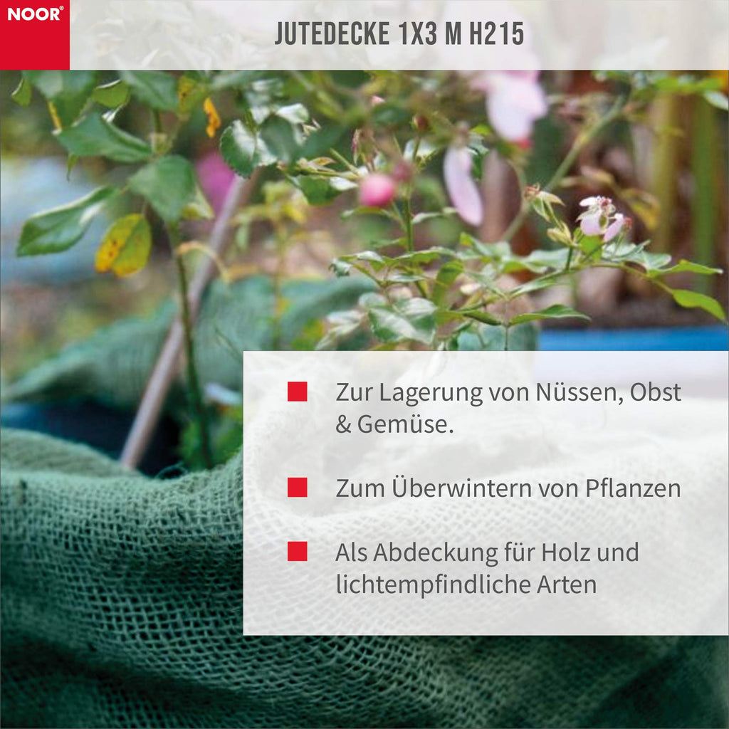 Jute Blanket Breathable Jute Fabric 215 g/m2 Green 100 x 300 cm