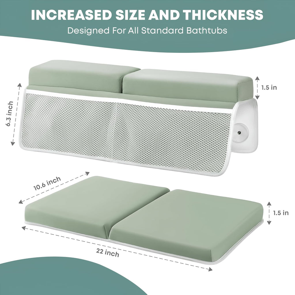 Comfortable Baby Bath Kneeler & Elbow Rest Pad Set - Extra Thick Foam Cushion with Toy Organizer - Non-Slip, Quick