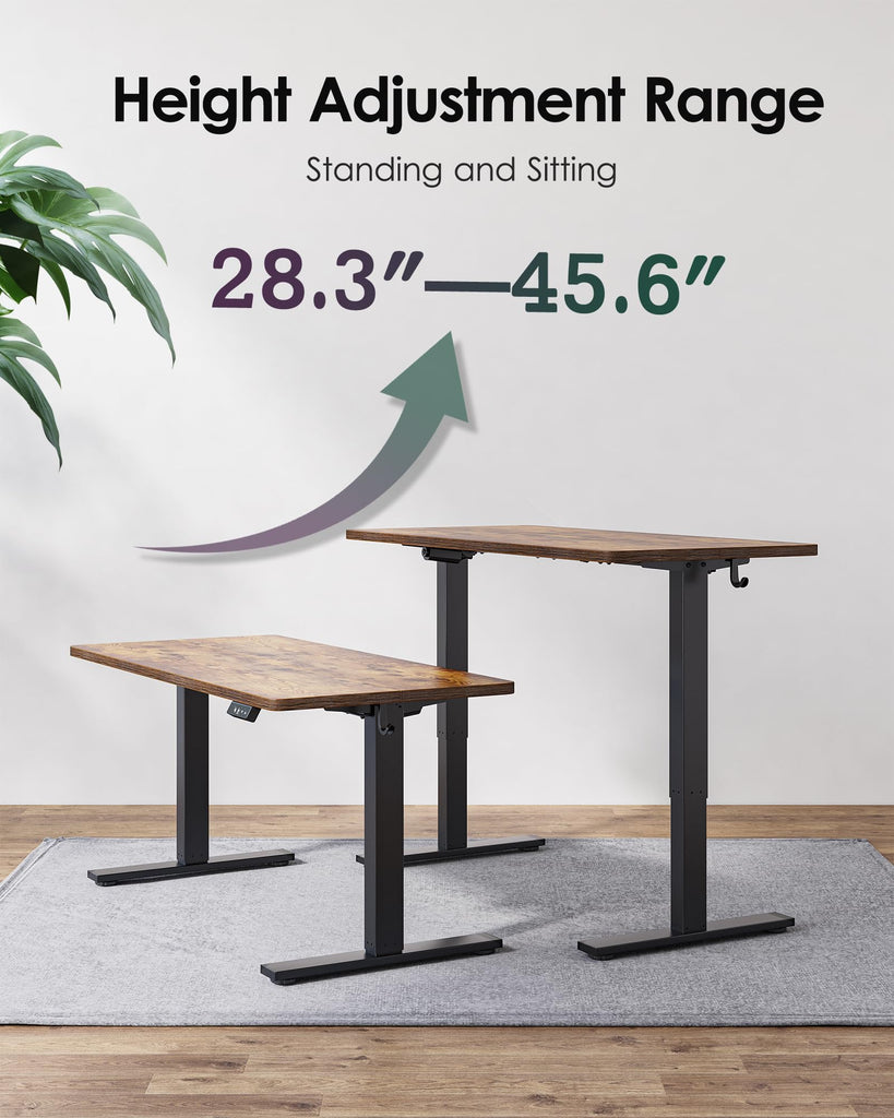 Standing Desk 55 x 24 inch, Electric Height Adjustable with Splice Board, Stand Up Desk, Sit Stand Desk Computer Desk