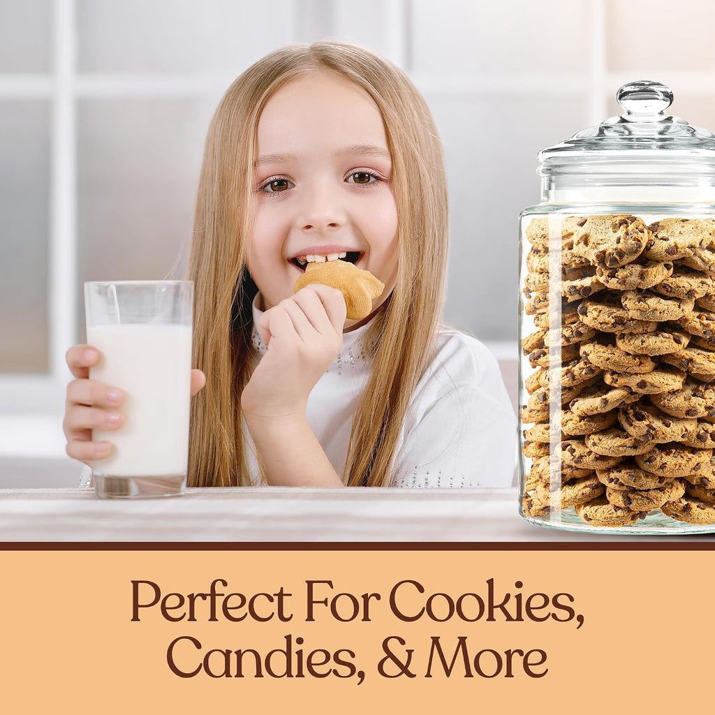 1.5 Gallon Glass Cookie Jar - Tall Food Storage Container with Airtight Lid - Large Kitchen Canister for Sugar