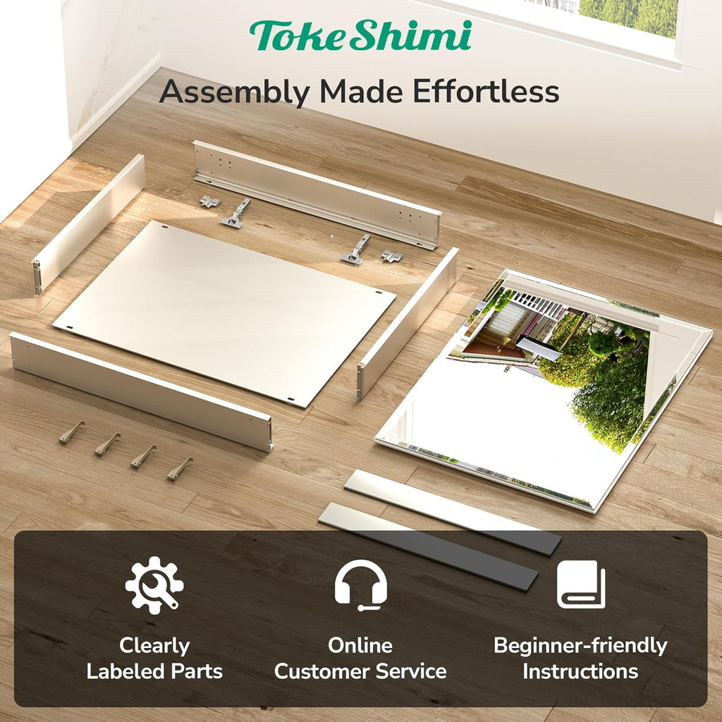 14 x 24 Medicine Cabinet with Mirror, Assembly Required, Silver Recessed Bathroom Medicine Cabinet with Tempered