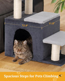 3-in-1 Pet Stairs for Cats, Dog Steps for Small Doggie Rabbits, 6.29''Depth Cat Stairs