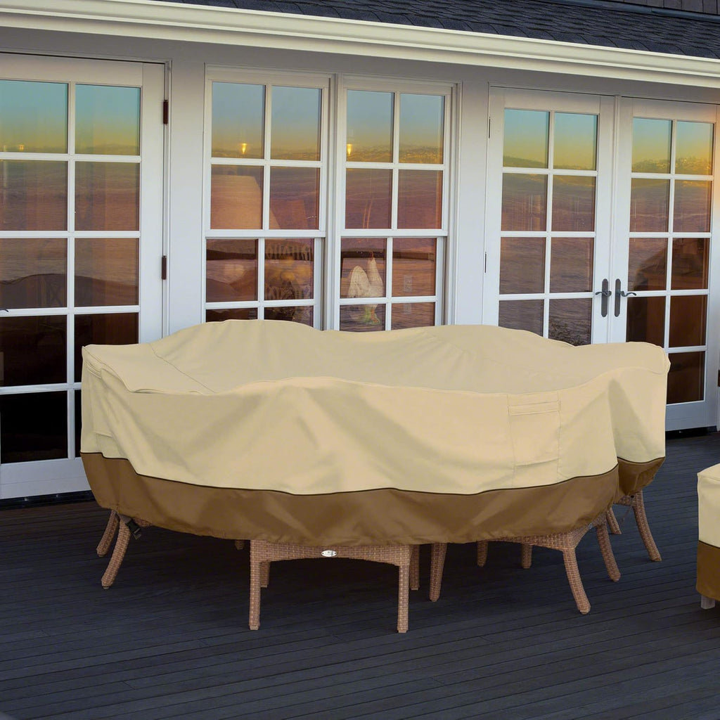 Veranda Water-Resistant 94 Inch Round Patio Table & Chair Set Cover, Outdoor Table Cover