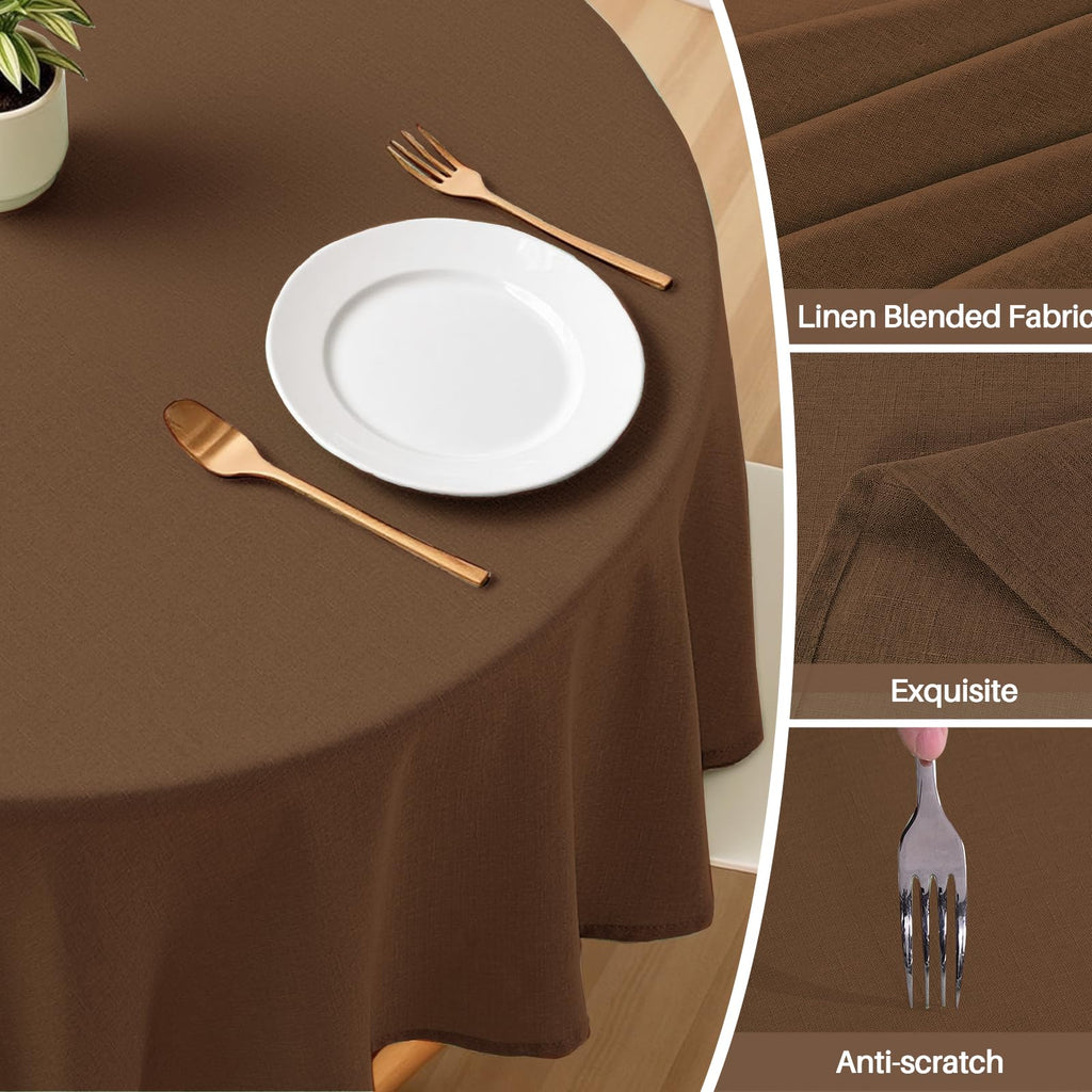 Textured Round Tablecloth Coffee 60 Inch Fall Table Cloth 2-4 Seats