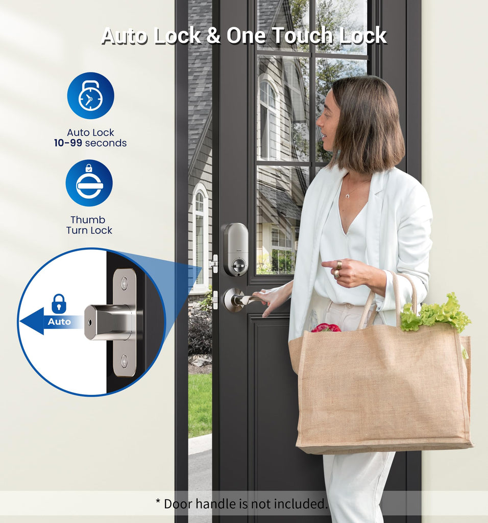 RZ-A Electronic Keypad Deadbolt Door Lock, Satin Nickel