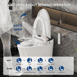 Smart Toilet with Bidet Built in, Heated Bidet, Auto Open/Close Lid, Foot Sensor Operation, Instant Warm Water