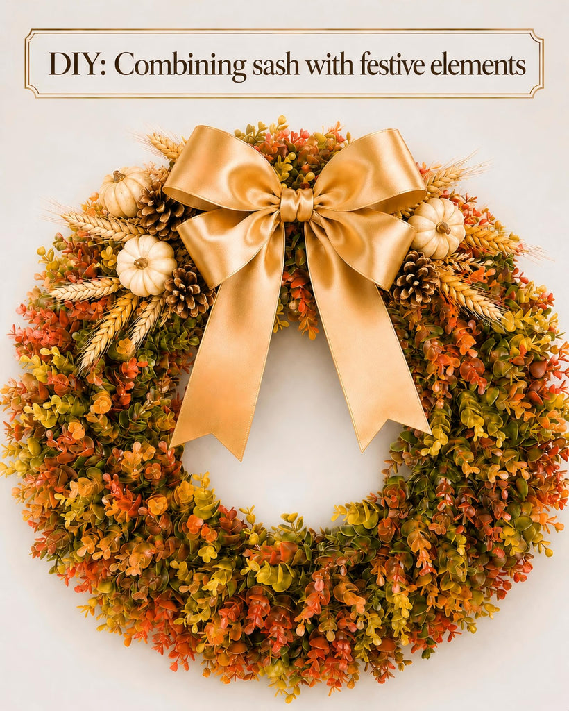 24" Fall Wreath for Front Door, Artificial Boxwood Autumn Wreath