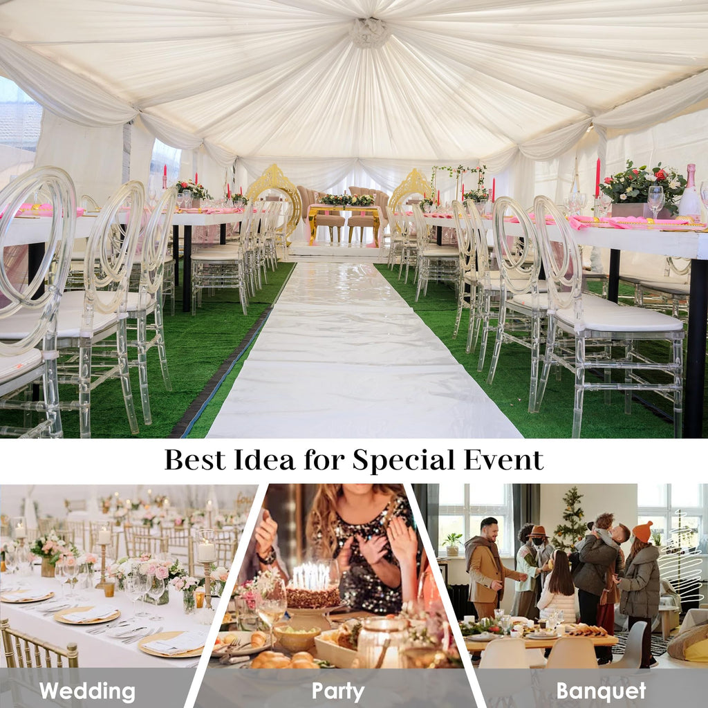 Clear Acrylic Ballroom Chairs, Modern Dining Chairs Set of 12, Accent Event Ghost Chairs for Wedding Party Event