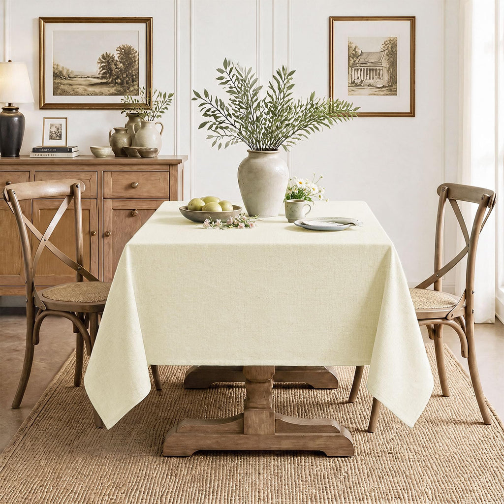 Rectangle Tablecloth 60x120 inch Linen Textured Waterproof Table Cloth Stain and Wrinkle Resistant Washable