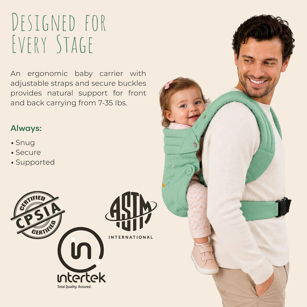 Cloud-Soft Structured Baby Carrier Cotton & Linen, Breathable Baby Carrier Summer, Lightweight, Lumbar Support