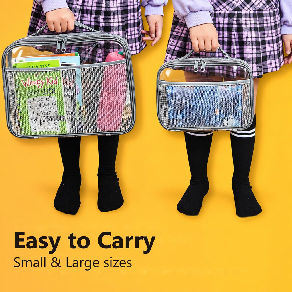 Clear Toy Storage Bags with Zipper, 4 Pack Building Block & Brick Organizer