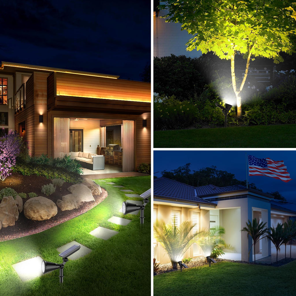 Solar Lights Outdoor Waterproof Spot Lights, Cool White 3 Pack