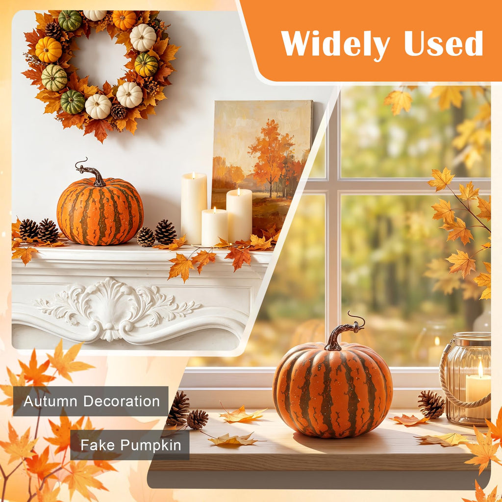 6.3 Inch Artificial Pumpkin Orange Fake Foam Pumpkins for Craft