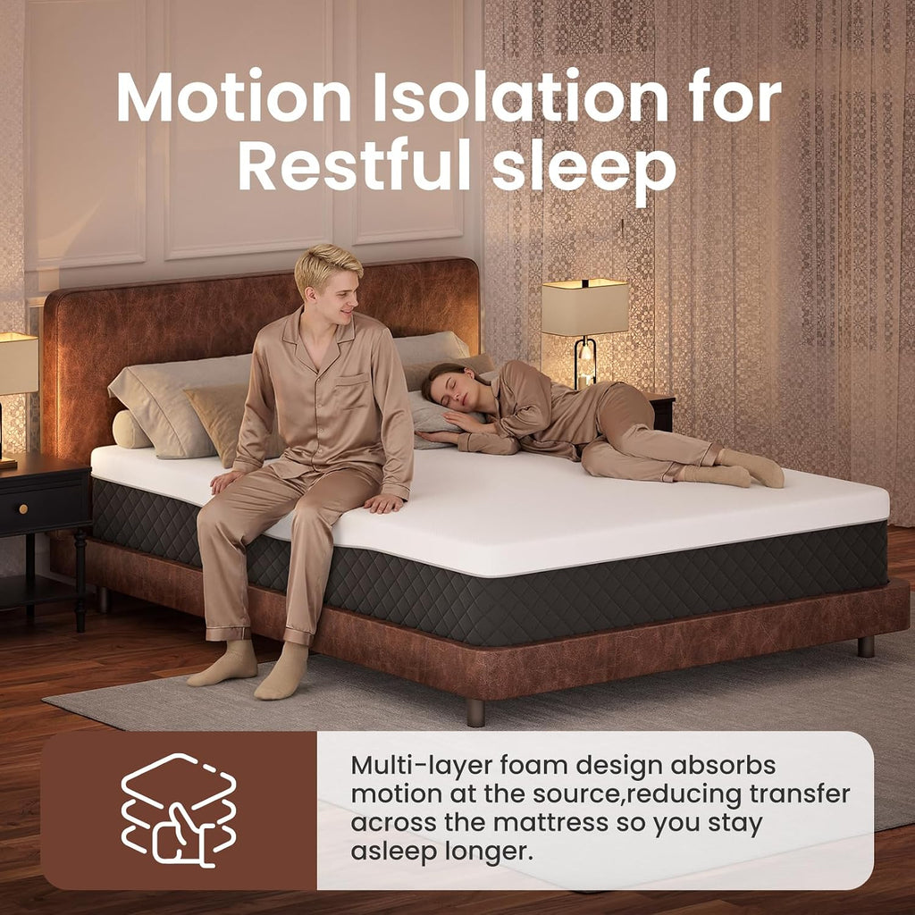Firm Queen Mattress - 14 Inch Memory Foam Mattress for Spinal Alignment | Cooling Gel-Infused for Chronic Pain &