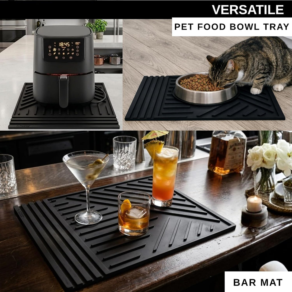 Large Silicone Trivet 16in x 12in hot Pads countertops mat with Modern Design, Heat Resistant for Hot Dishes, Dish