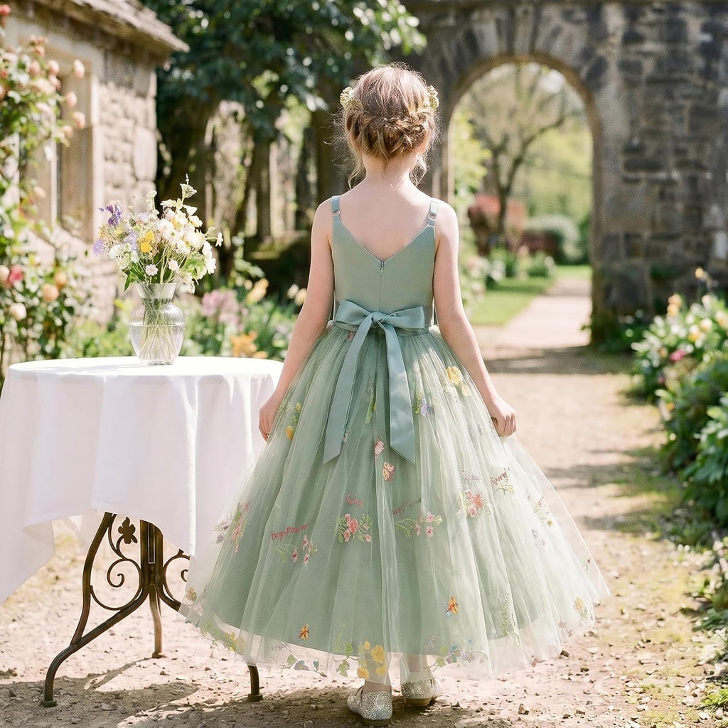 Flower Girls Dress Wedding Spaghetti Strap Princess Ball Gown