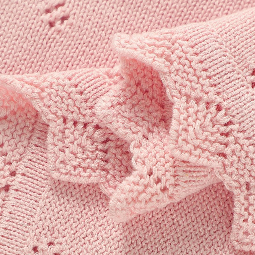 Cotton Baby Blanket Knitted Crochet Receiving Crib