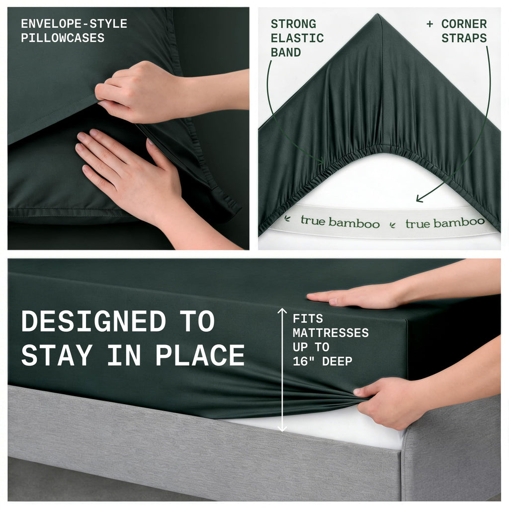 Sheets Set King Size - Silky Soft & Cooling - Dark Gray