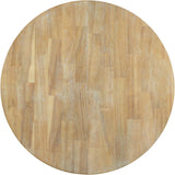 Farmhouse Round Extendable Dining Table with 16" Leaf Wood Kitchen Table (Natural Wood Wash)