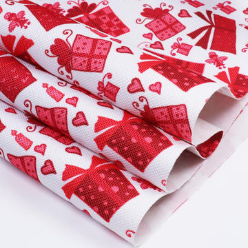 Gift Waterproof Fabric by The Yard, Present Box Candle Heart and Fairy Print Outdoor Canvas Fabric, Decorative Fabric