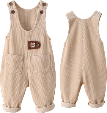 Baby Boys Girls Corduroy Overalls Romper Button Buttom Adjustable Suspender Corduroy Pants Clothing Outfit
