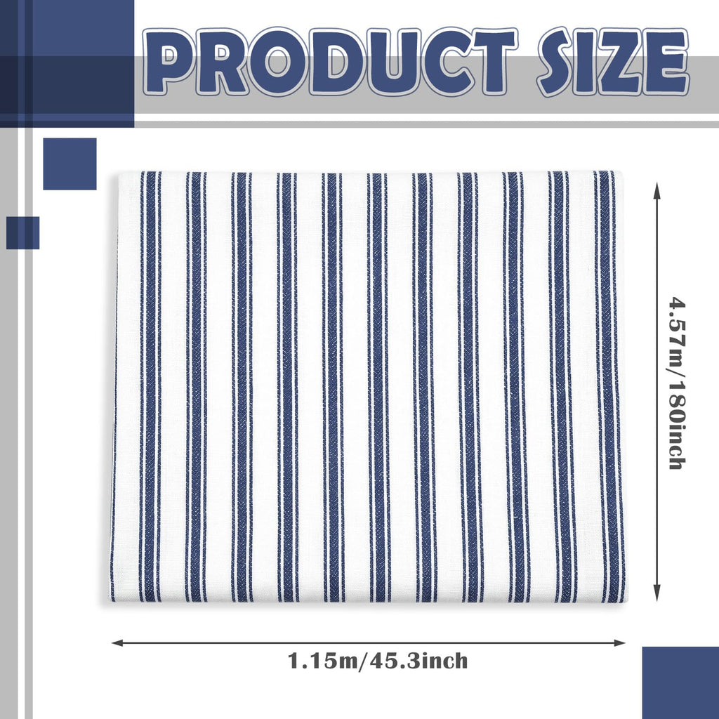 5 Yard Navy Blue Ticking Stripe Fabric 100% Cotton 45" Wide