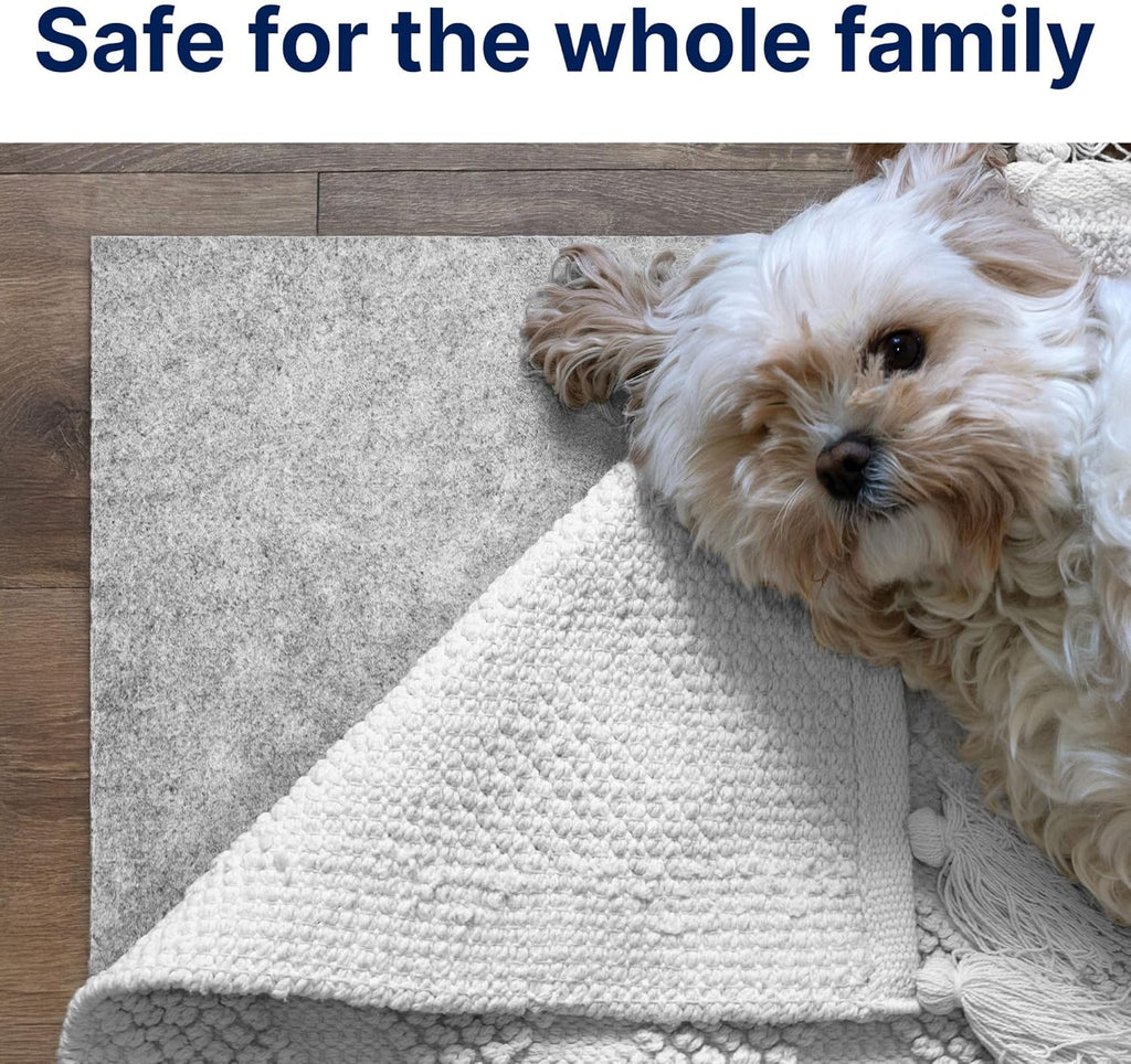 Eco-Complete - 8'x10' - 1/2" Thick - Premiere Felt and Rubber Non-Slip Rug Pad, Made in USA, Low VOCs, 5-Year Warranty - Set of 80