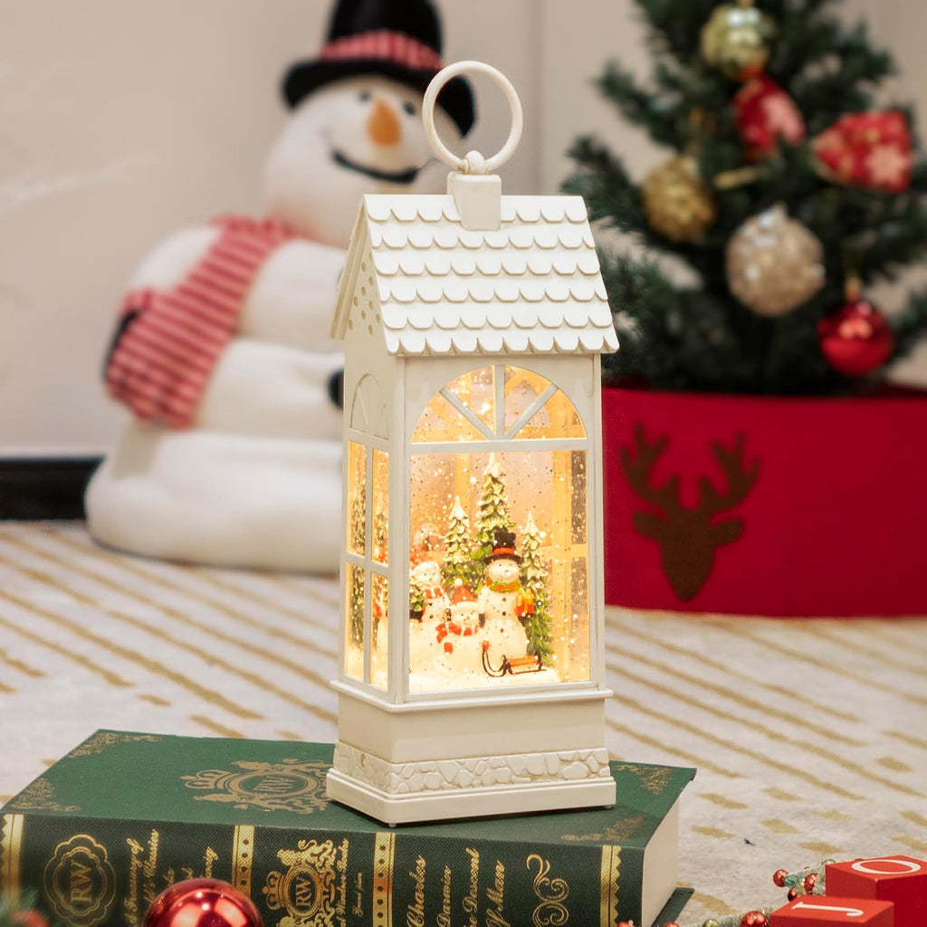 Extra Large Christmas Snow Globes, 12.4" Snowman Electric Light up Snow Globe Christmas, 8 Festive Songs 6 Hrs Timer