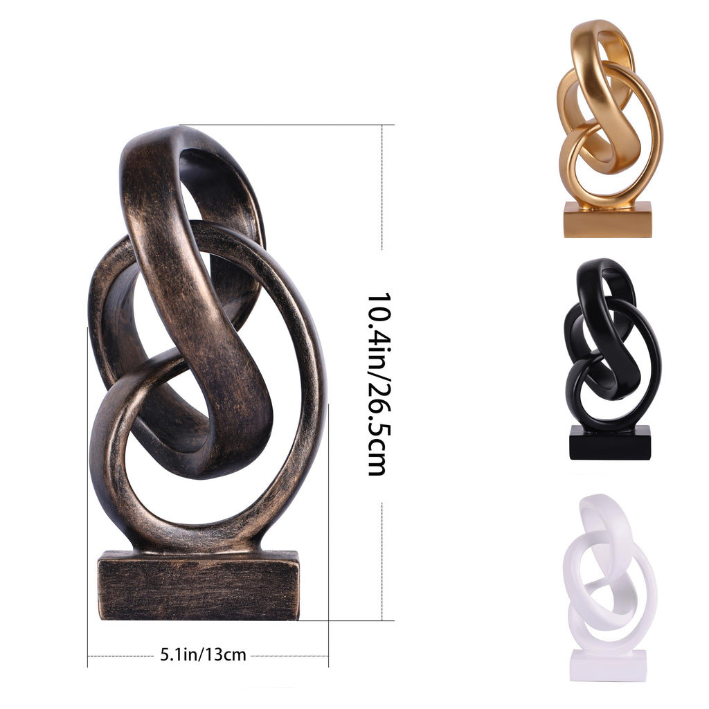 Abstract Knot Sculpture, Artistic Mobius Inspired Resin Decor, Elegant Home and Office Decor, Perfect for Shelves