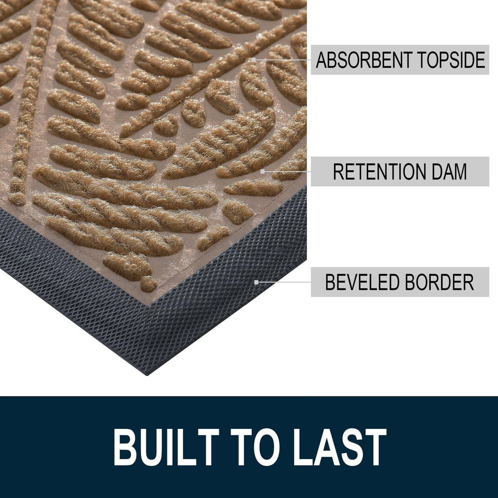 Half Circle Waterproof Door Mat, Sturdy Rubber Doormat, 35x23