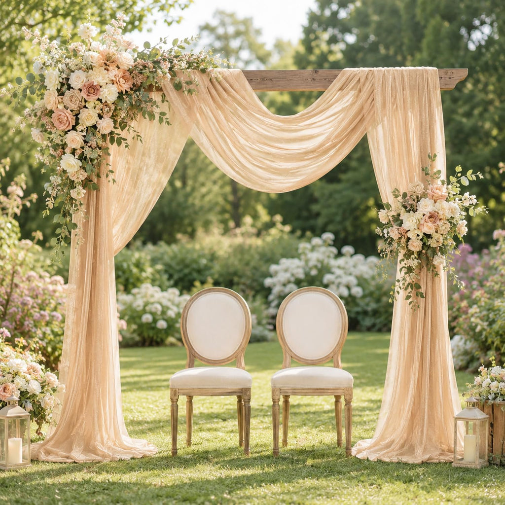 Wedding Arch Draping Fabric Chiffon Panel 30" x 20FT Champagne