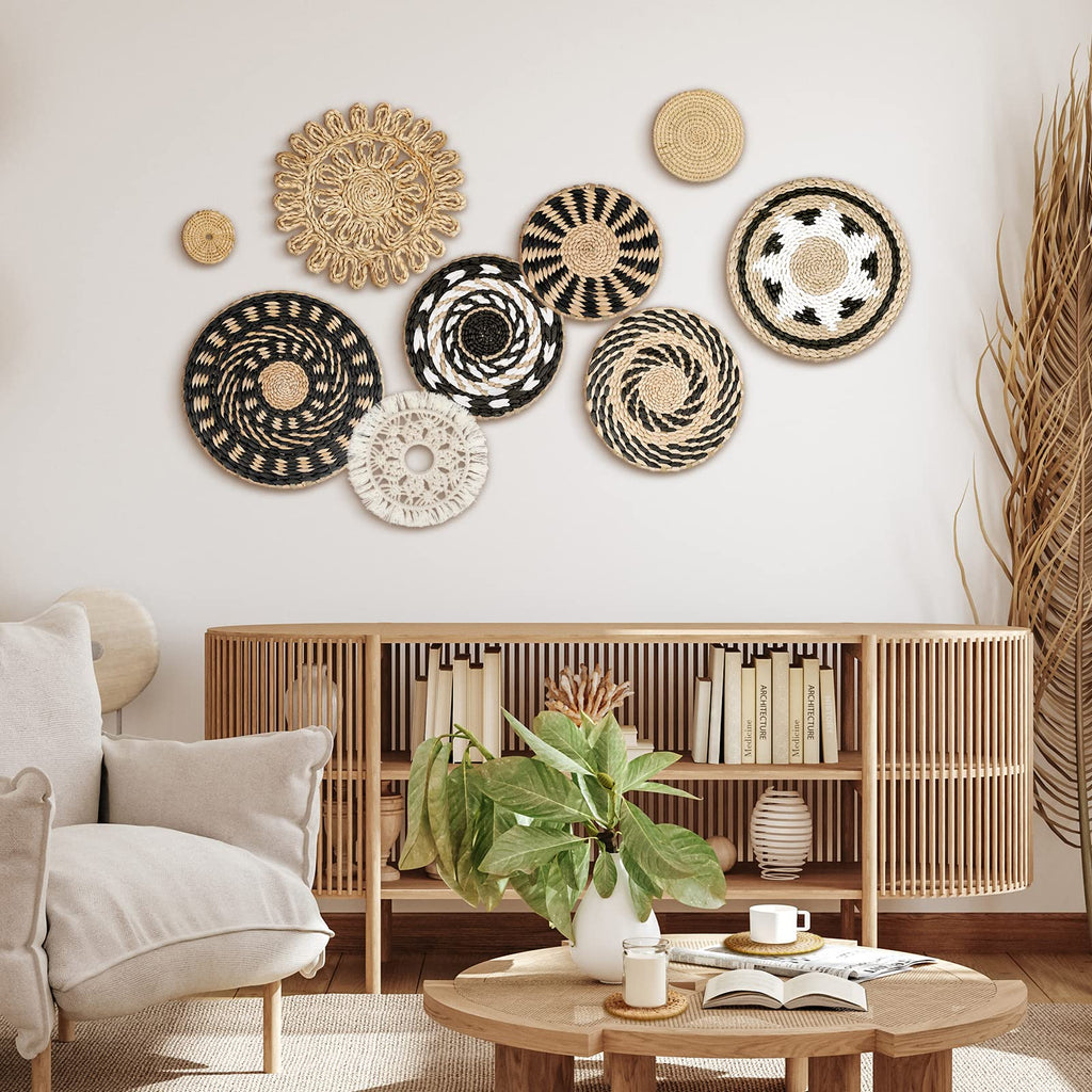 11 Pcs Boho Wall Basket Decor Woven Wall Hanging Art, Boho