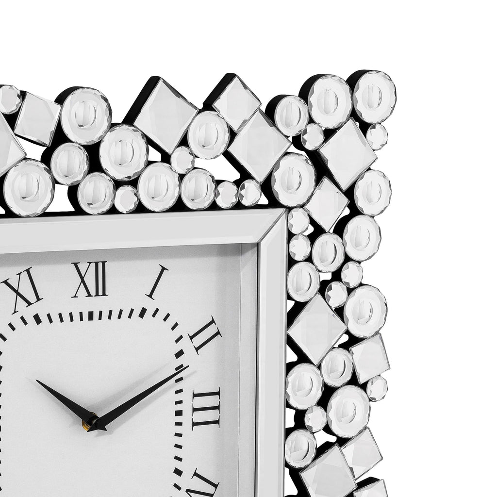 Crystal Wall Clock, 20" Modern Square Decorative Clock