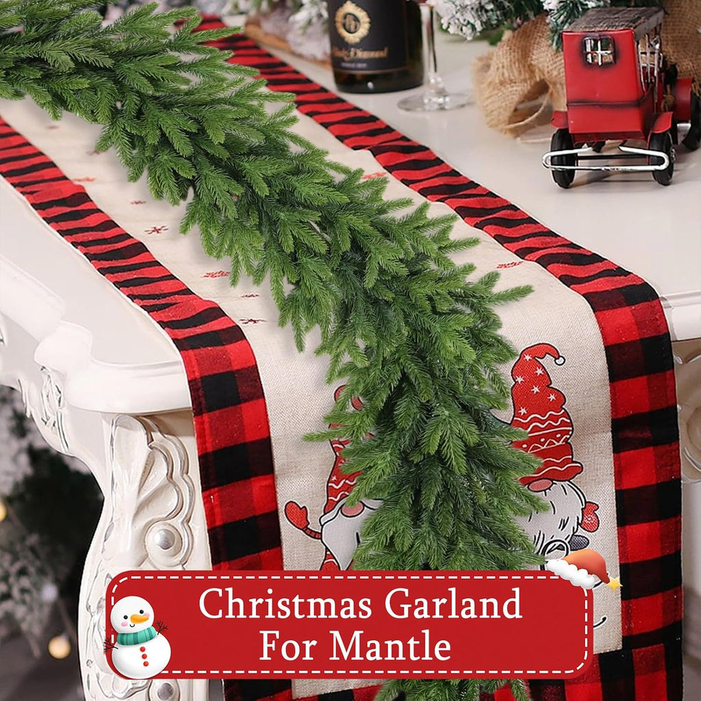 For Staircase Railing Soft Bendable Realistic Artificial Cedar Pine Winter Green Xmas Mantle Garland for Fireplace
