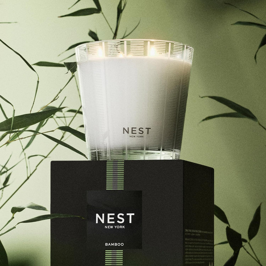 Scented 3-Wick Candle, Bamboo - 21.2 oz - Up to 100-Hour Burn Time - Reusable Glass Vessel - Set of 212