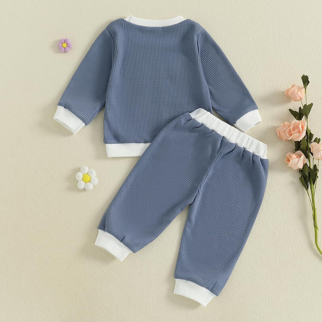 Toddler Clothes For Girls Baby 3D Flower Fall Winter Outfits Stripes Waffle Sweatshirt Pullover Cute Pants Set