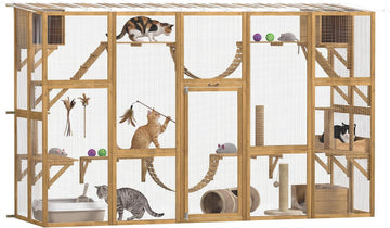 Catio Outdoor Cat Enclosure Window, 118" x 37.5" x 74", Yellow