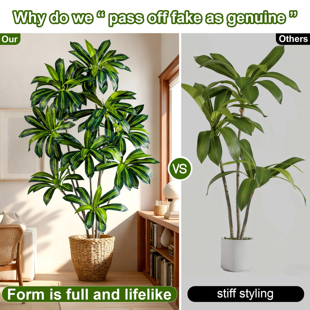 Tall Faux Artificial Trees Large Fake Tree Floor Plastic Big Plants Indoor Dracaena Decorative Living Room Bedroom