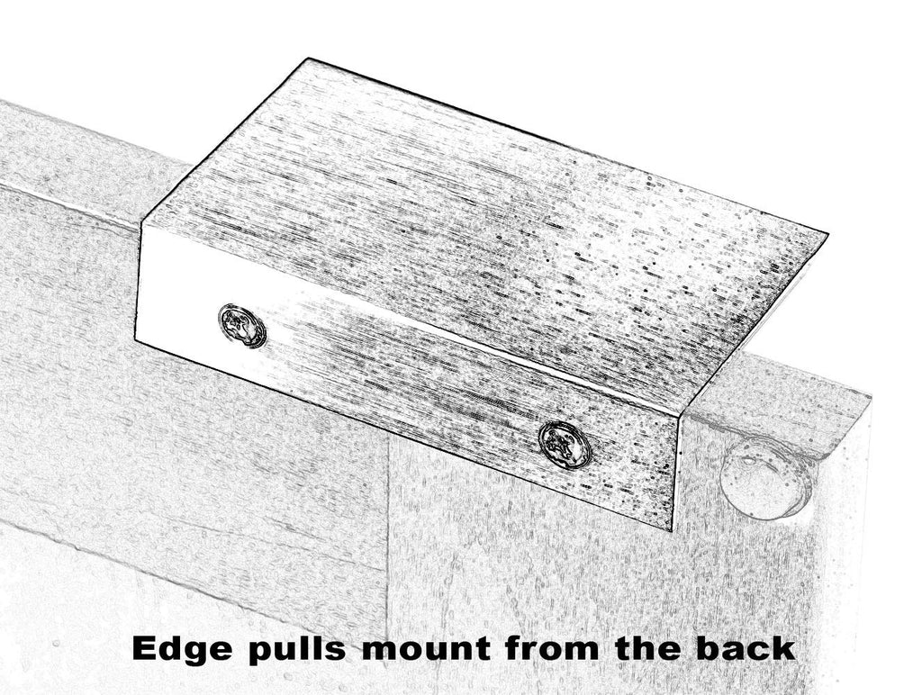 #3306-3 in. Brand Back Mount Finger Edge Pull, Brushed Nickel