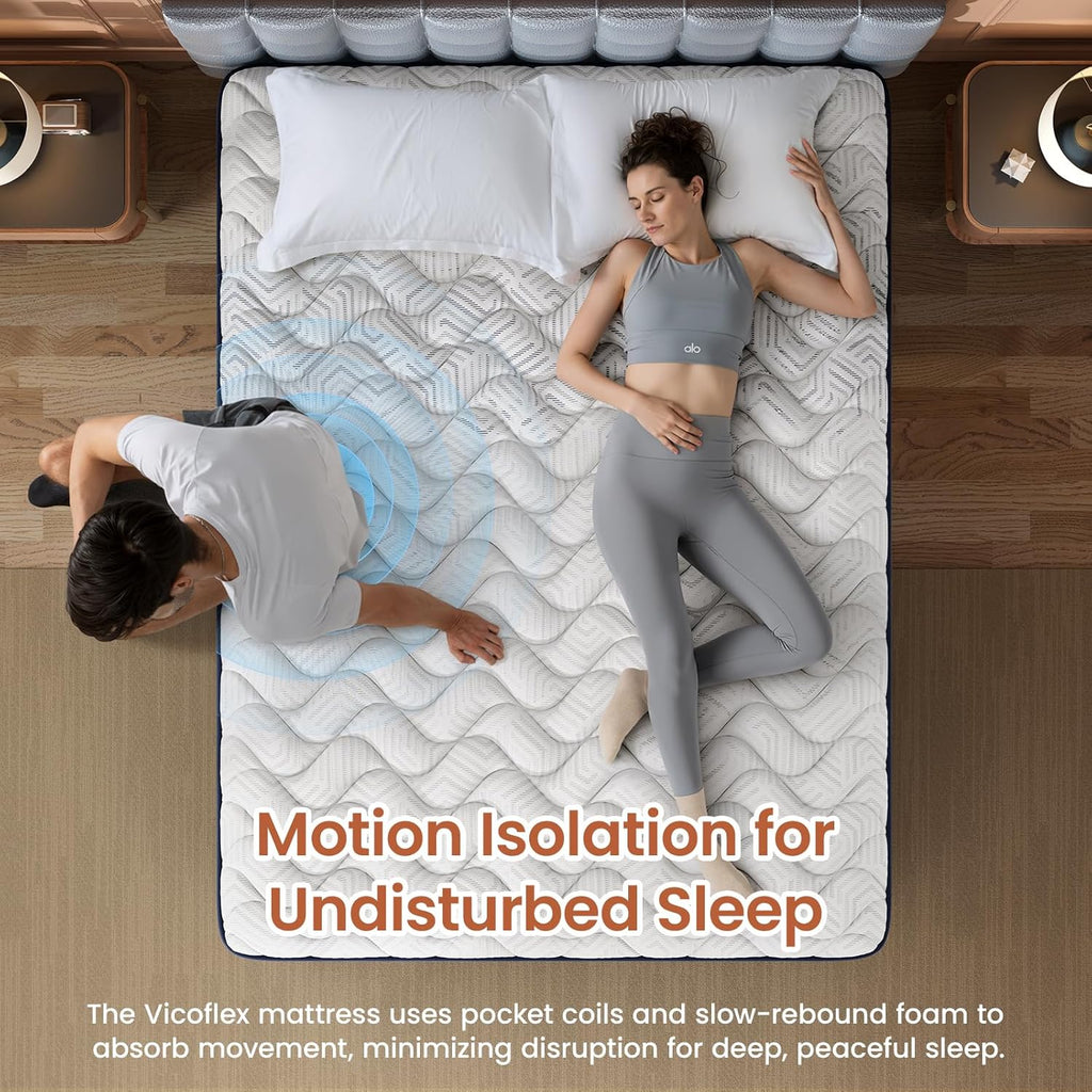 Firm King Mattress 12 Inch - Hybrid Mattress for Extra Back and Lumbar Support - 365 Nights Trial & 10 Years Warranty