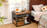 32 Inch Dog Crate Furniture with Cushion for Large Medium Dogs, Wooden Heavy Duty Dog Kennel with Double Doors