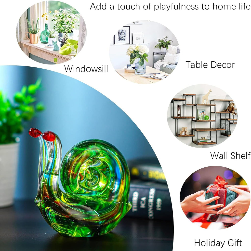 4.4inch Blown Glass Snail Figurine Collectibles