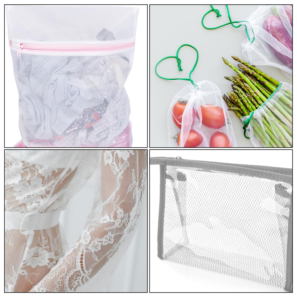 63 x 59 Inch White Mesh Fabric, Slightly Stretch Mesh Fabric Cuttable Netting Fabrics Meshes for Sewing Projects