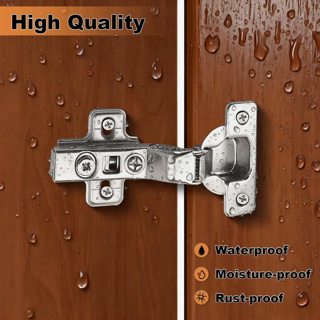 10 Pack(5Pair) Inset Frameless Soft Closing Cabinet Hinges, 105°Open Degree Adjustable Hinges, Concealed European