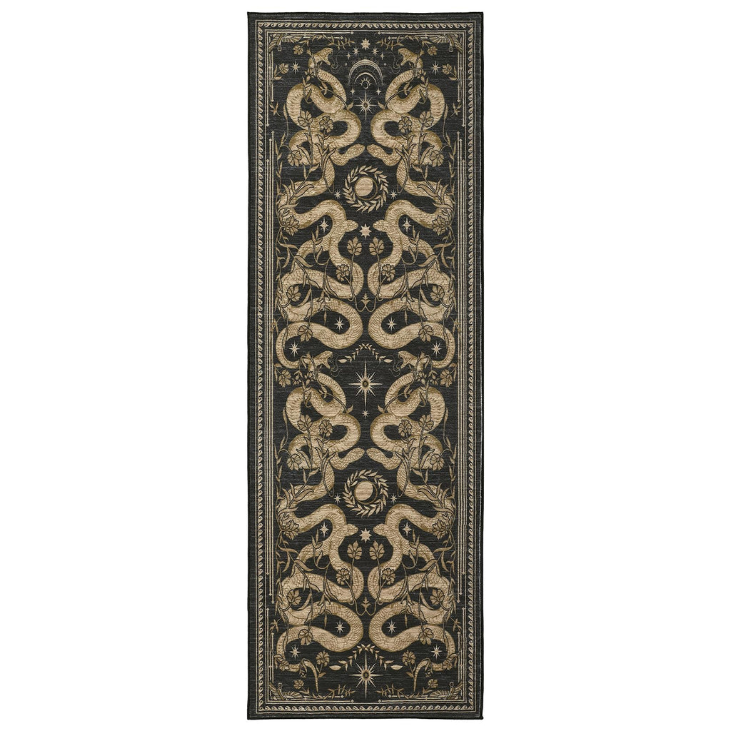 Snake Washable Runners s 2.5x8 Runner Rug Non Slip with Rubber Back Forest Soft Low-Pile Stain Resistant Thin Carpet